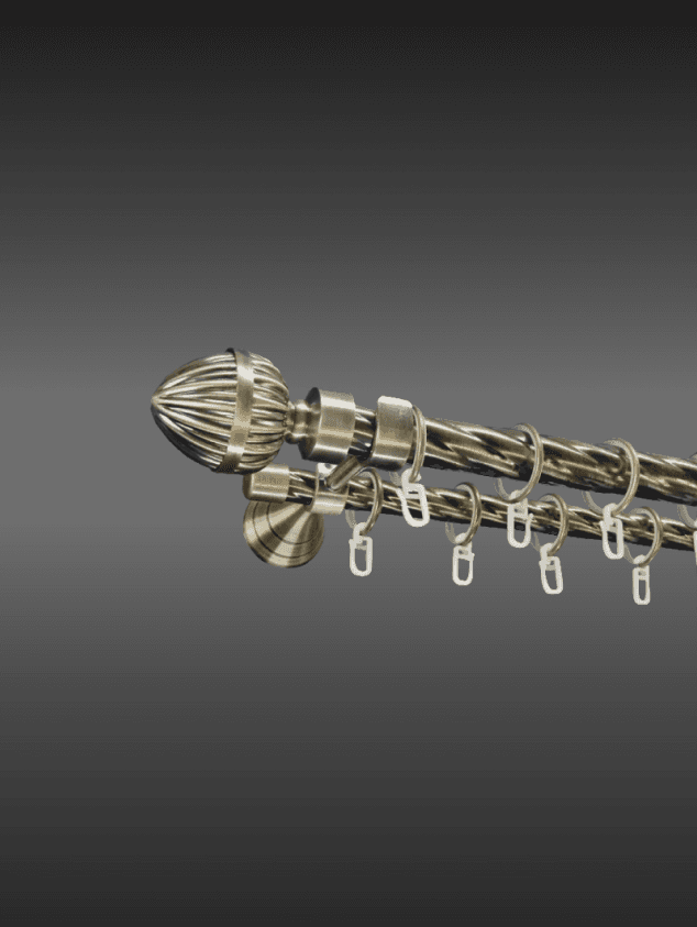 Карниз металлический двухрядный настенный для штор и тюля